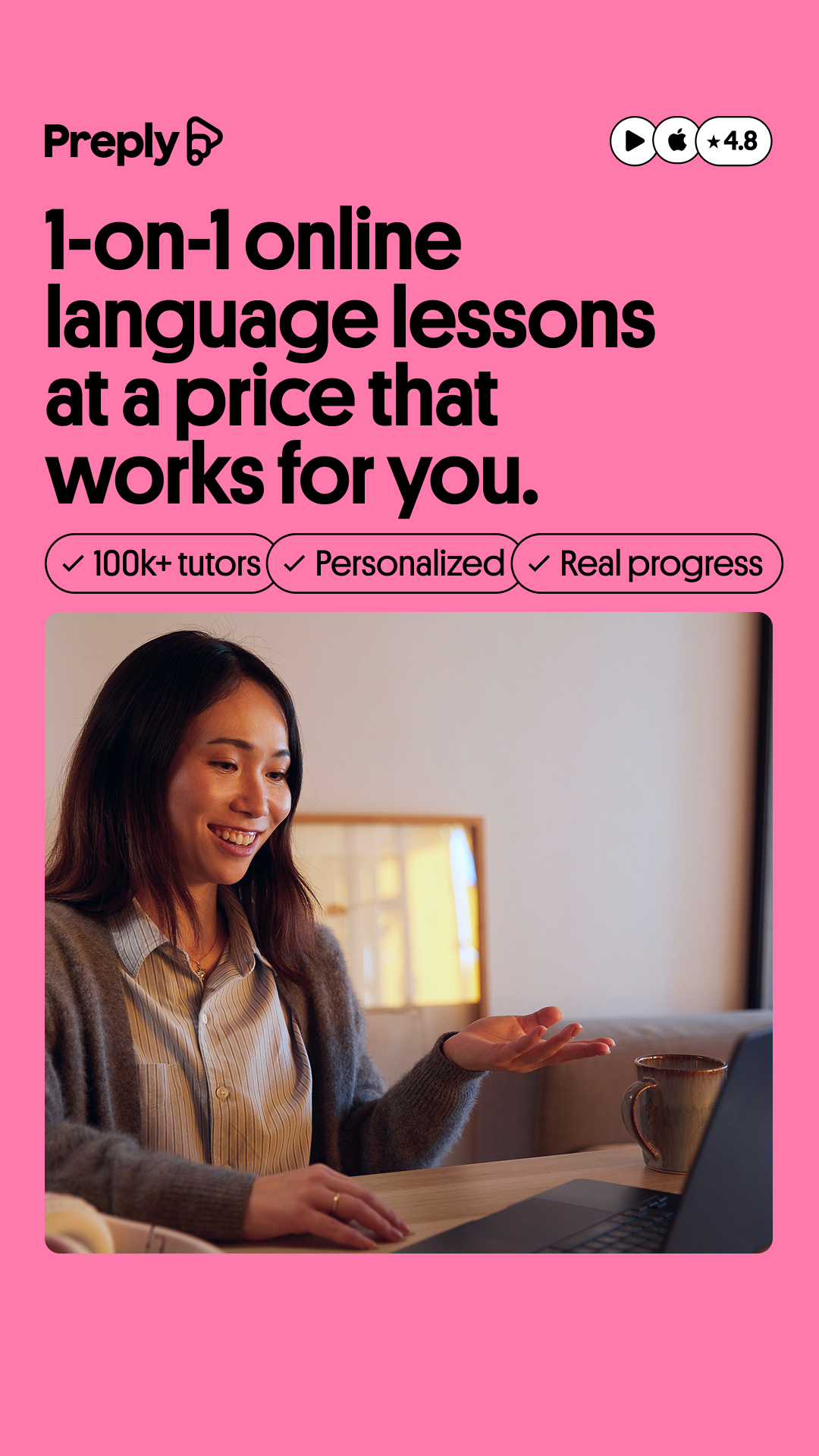 Preply Facebook ad