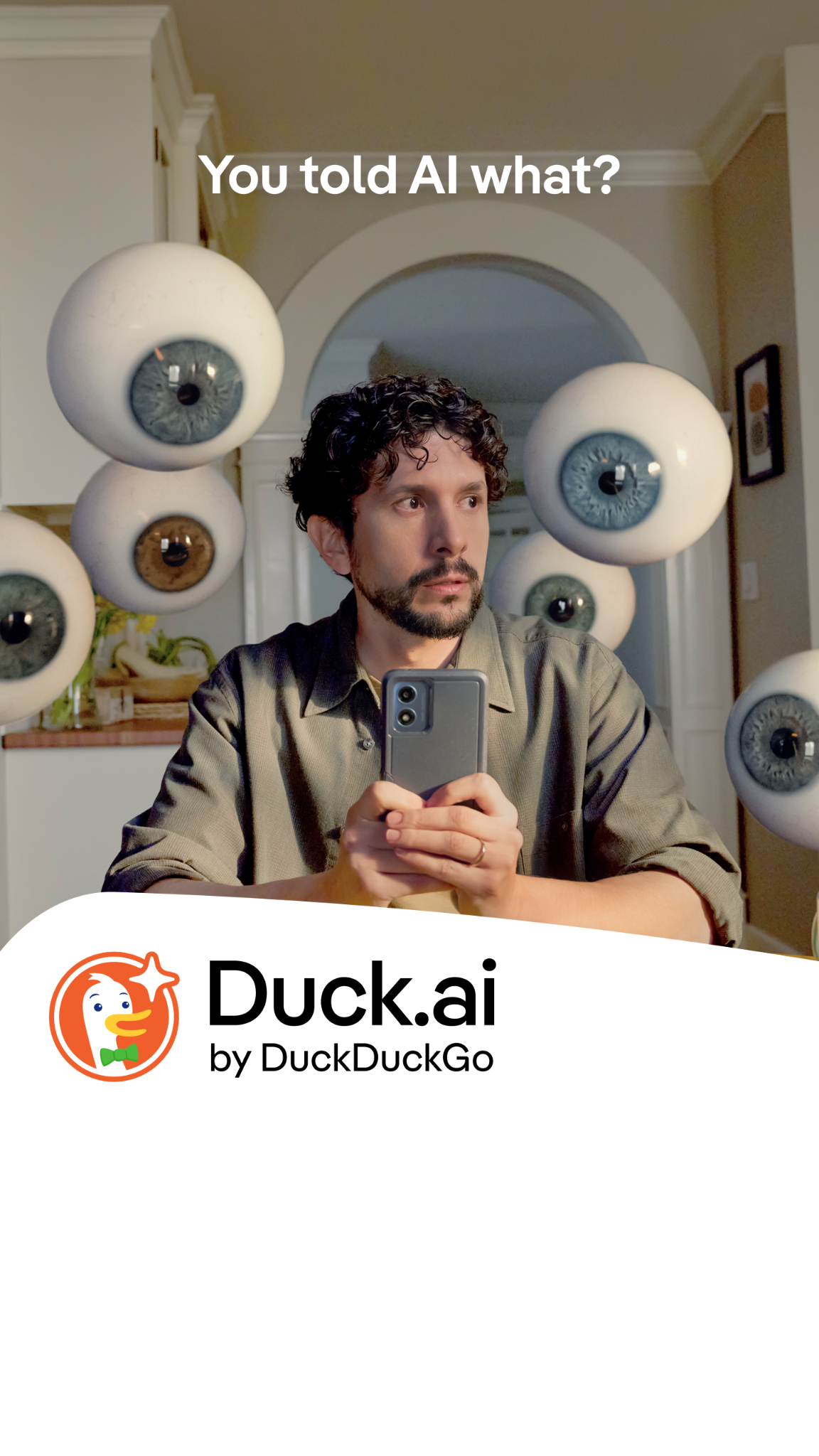 DuckDuckGo Facebook ad: Duck.ai by DuckDuckGo, where AI is optional and…