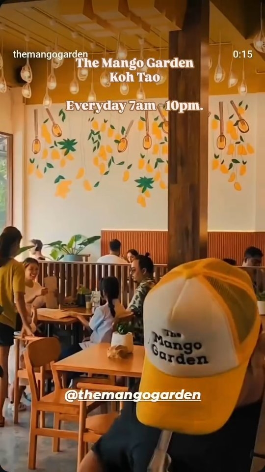 The Mango Garden Facebook ad: ~From sunrise to late night, enjoy our menu…