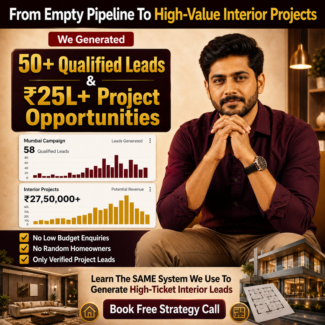 Advortex Solutions Facebook ad: Get High-Intent Interior Design Leads System