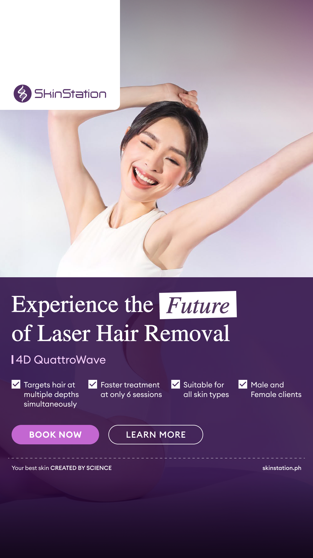 SkinStation Facebook ad: The Future of Laser Hair Removal