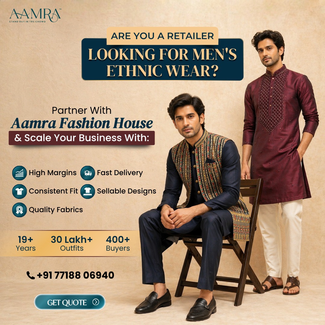 Aamra Fashion House - Designer Men's Ethnic Wear Facebook ad: Enquire Now For Bulk Orders