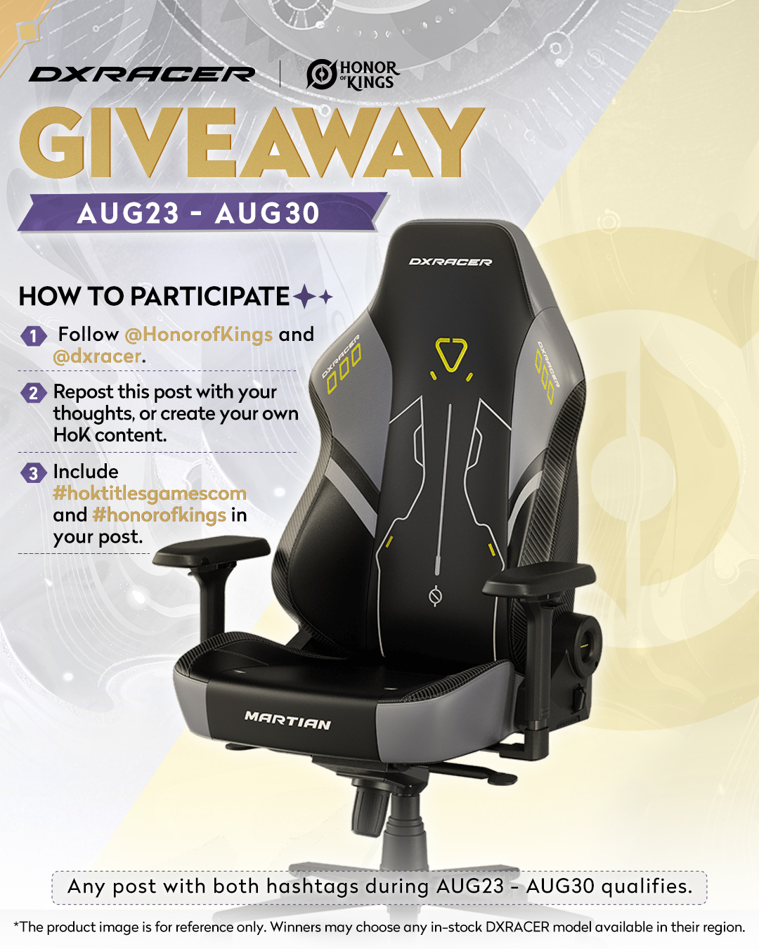 Honor of Kings Facebook ad: Kami dengan bangga menyambut DXRACER, penemu gaming chair…