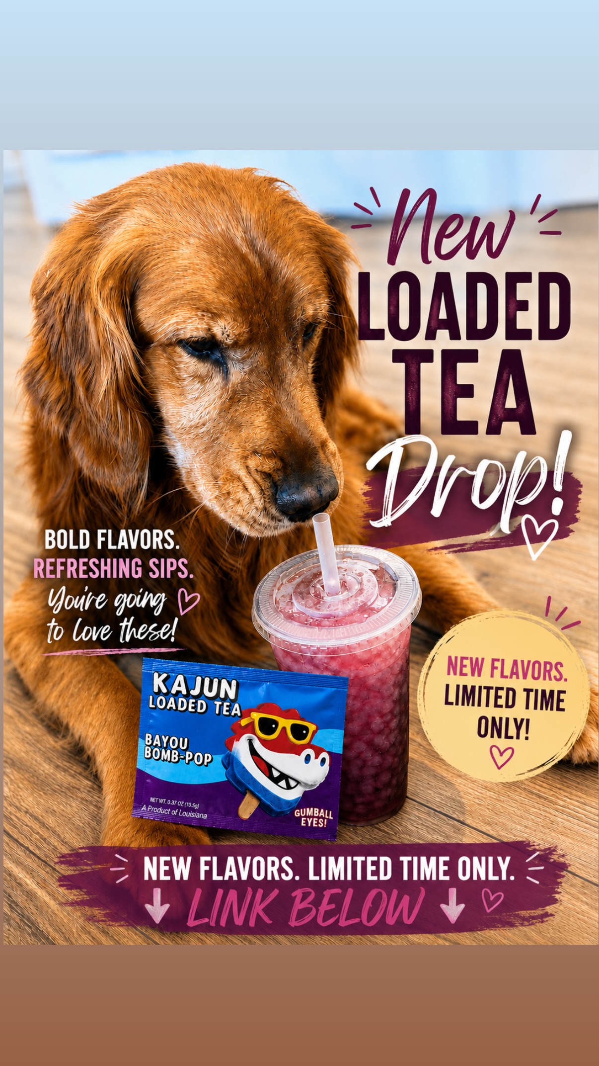 Kajun Loaded Tea Facebook ad: Sip the Summer