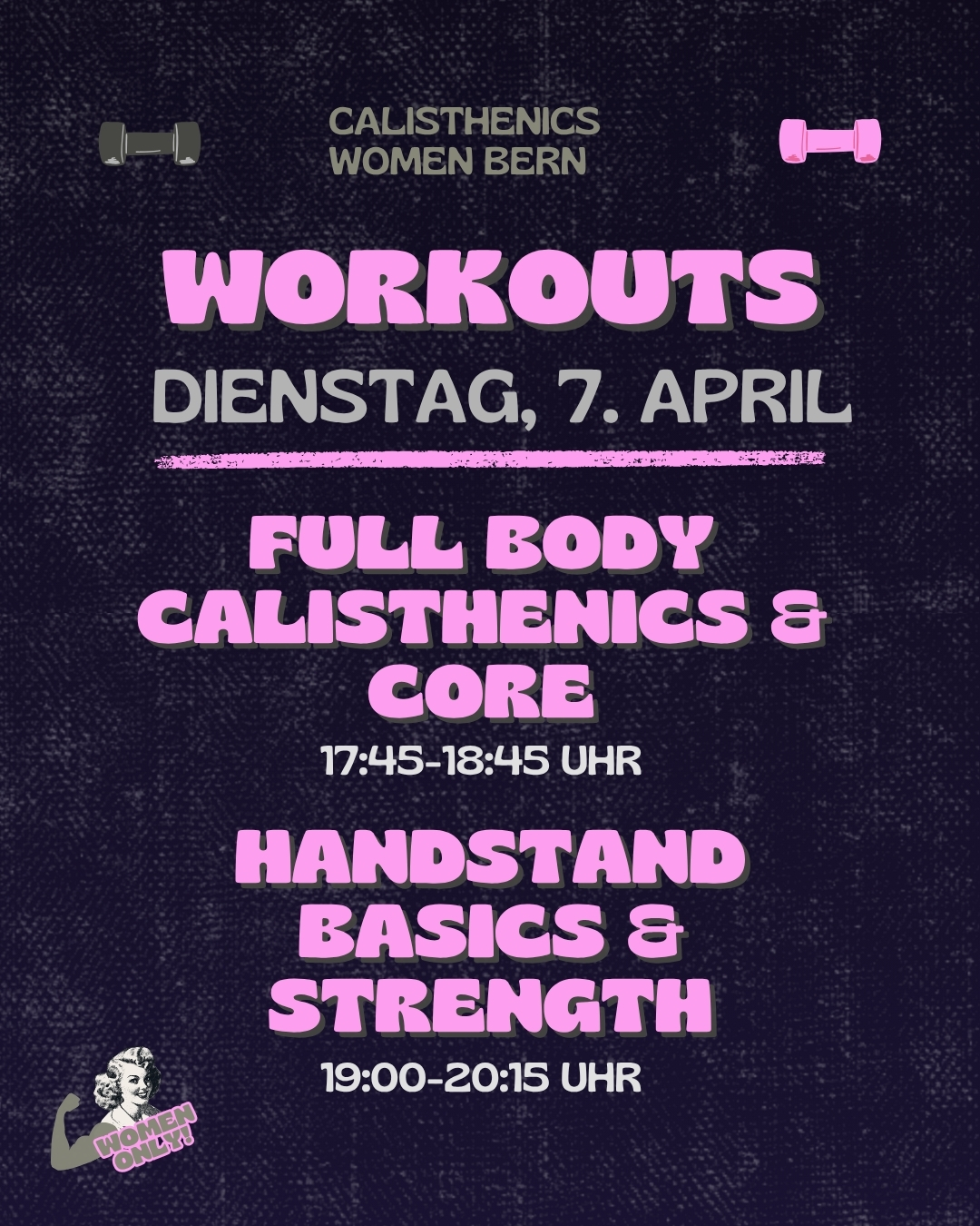 calisthenicswomenbern Facebook ad: ZWEI WORKOUTS, DU HAST DIE WAHL