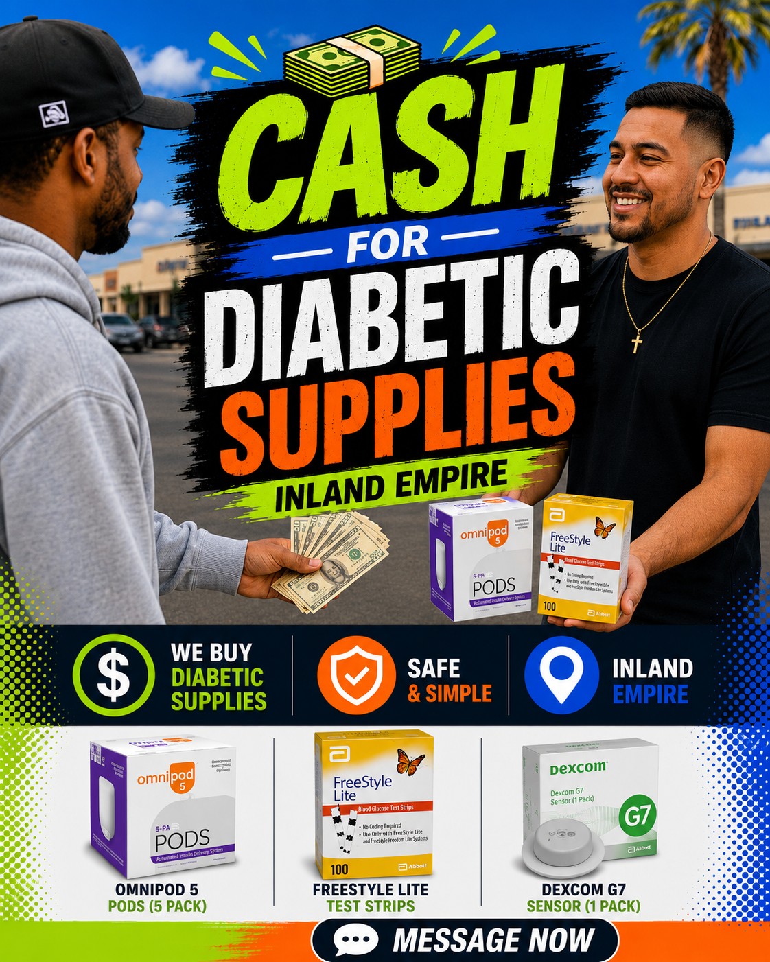 Cash 4 Diabetic Supplies Facebook ad: Cash for Diabetic Supplies
