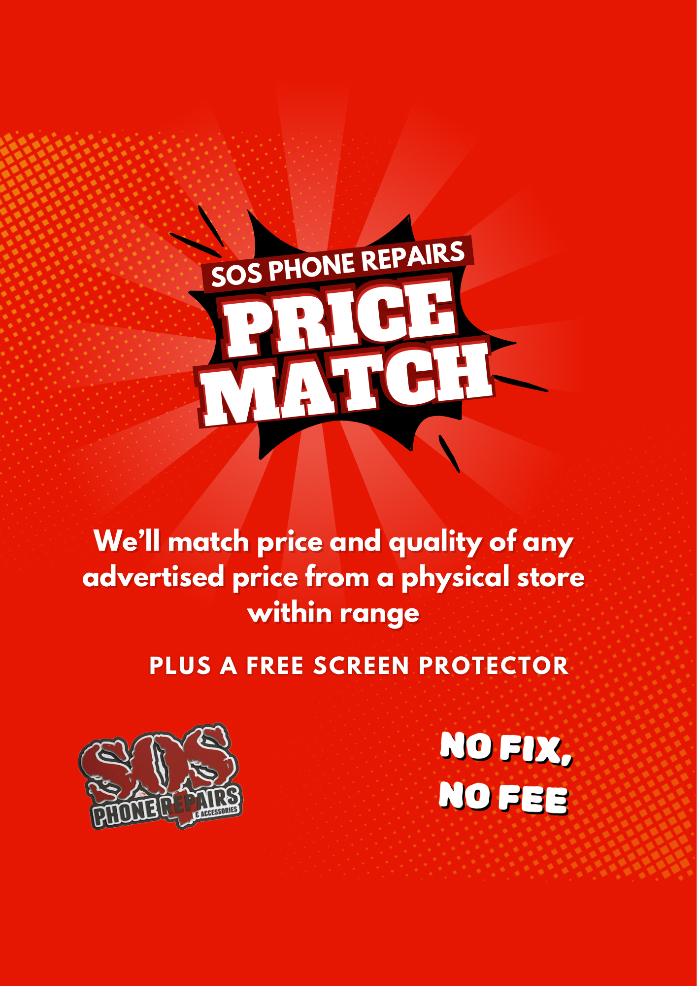 SOS Phone Repairs Lismore Facebook ad: Screen Repairs
