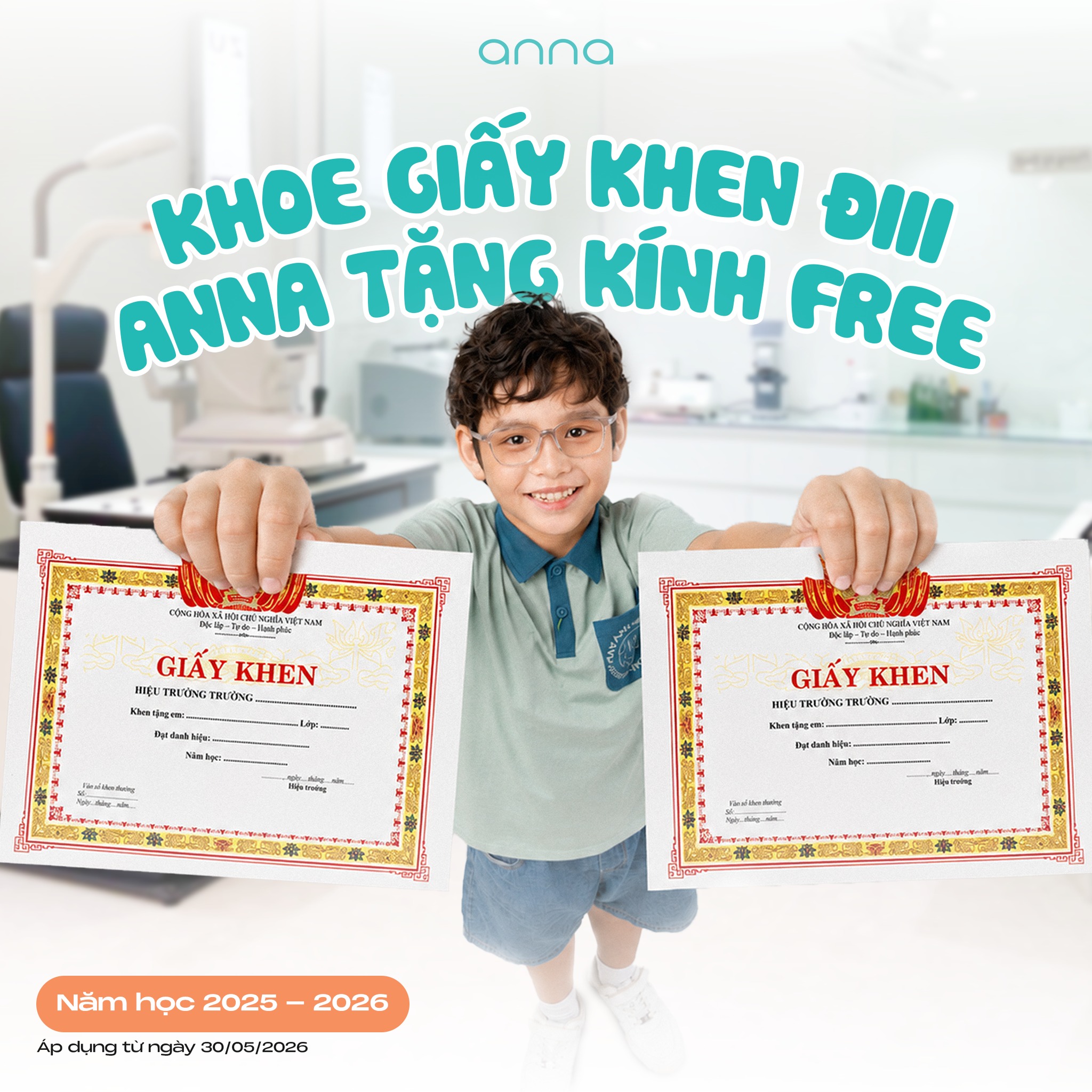 Kính mắt Anna - Sài Gòn Facebook ad: THƯỞNG NÓNG CHO TEAM BÉ NGOAN