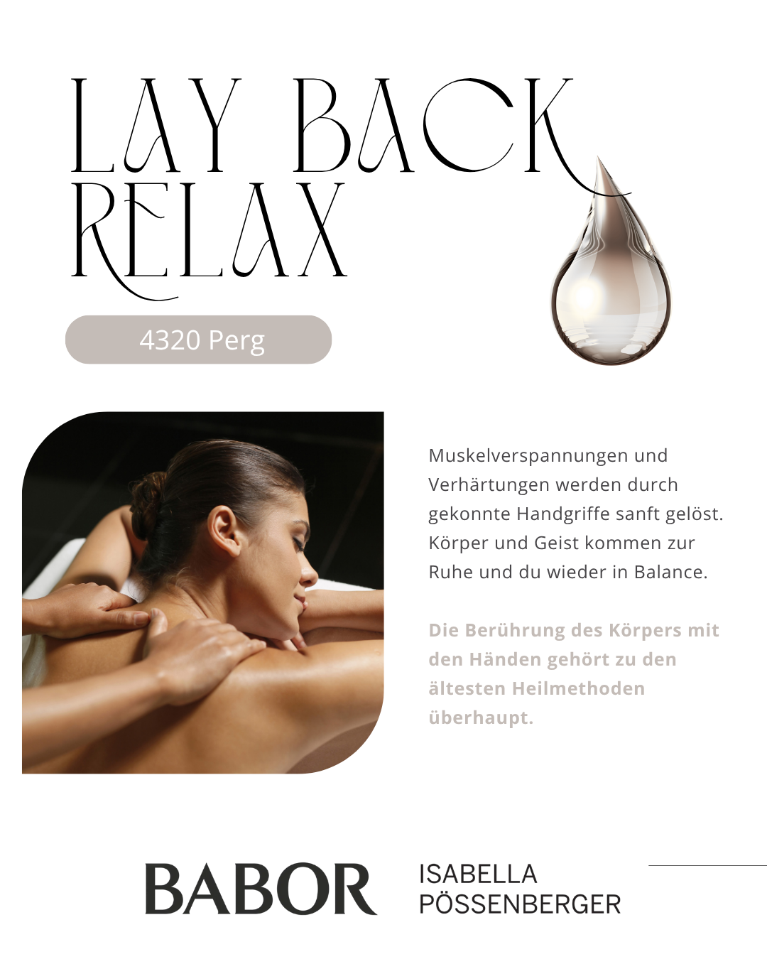 BABOR Isabella Pössenberger Kosmetik Massage Fußpflege Facebook ad: Tiefenentspannung für Körper & Seele in Perg ➔