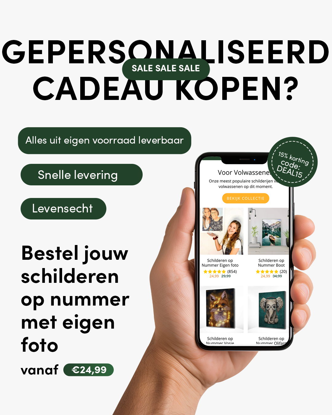 Painting Expert Facebook ad: Voor 23:59 besteld is morgen in huis!