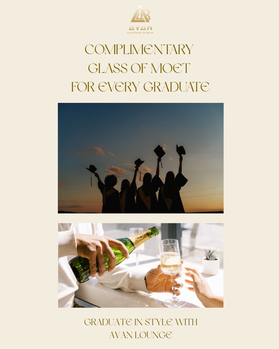 avanlounge Facebook ad: Celebrate Your Graduation the Avan Way