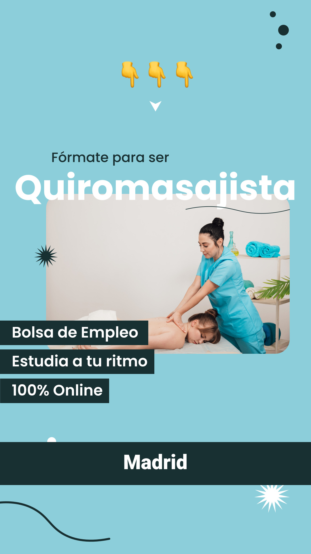 Cursos-online.io Facebook ad: Hazte Quiromasajista certificado - Madrid