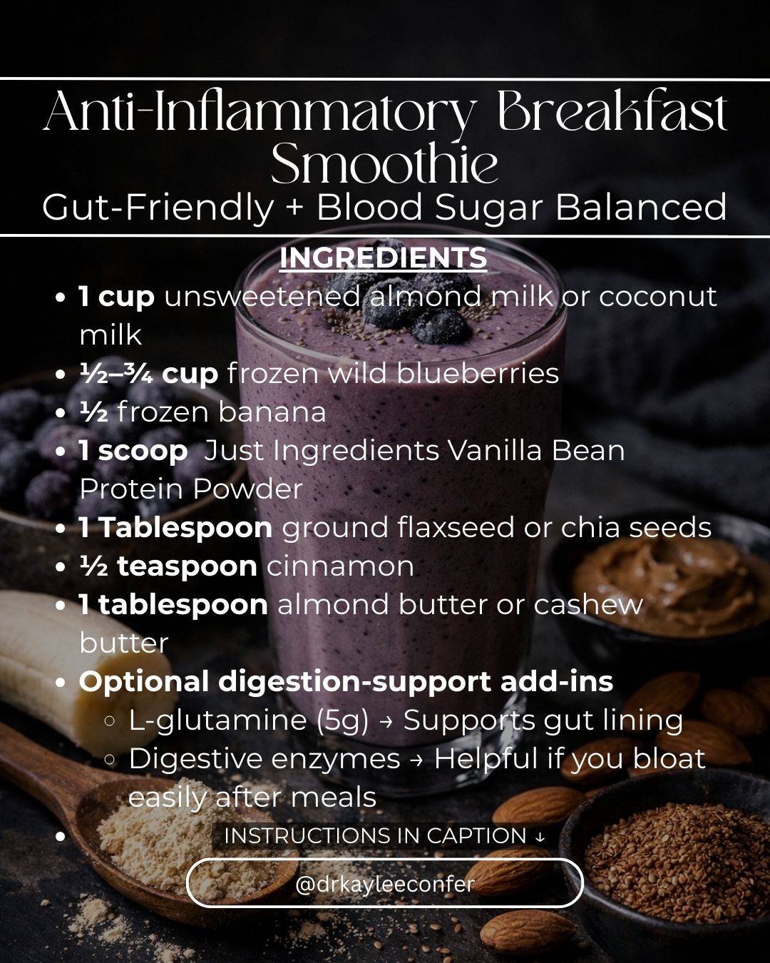 Dr. Kaylee Confer Facebook ad: This is one of my favorite anti-inflammatory breakfast…