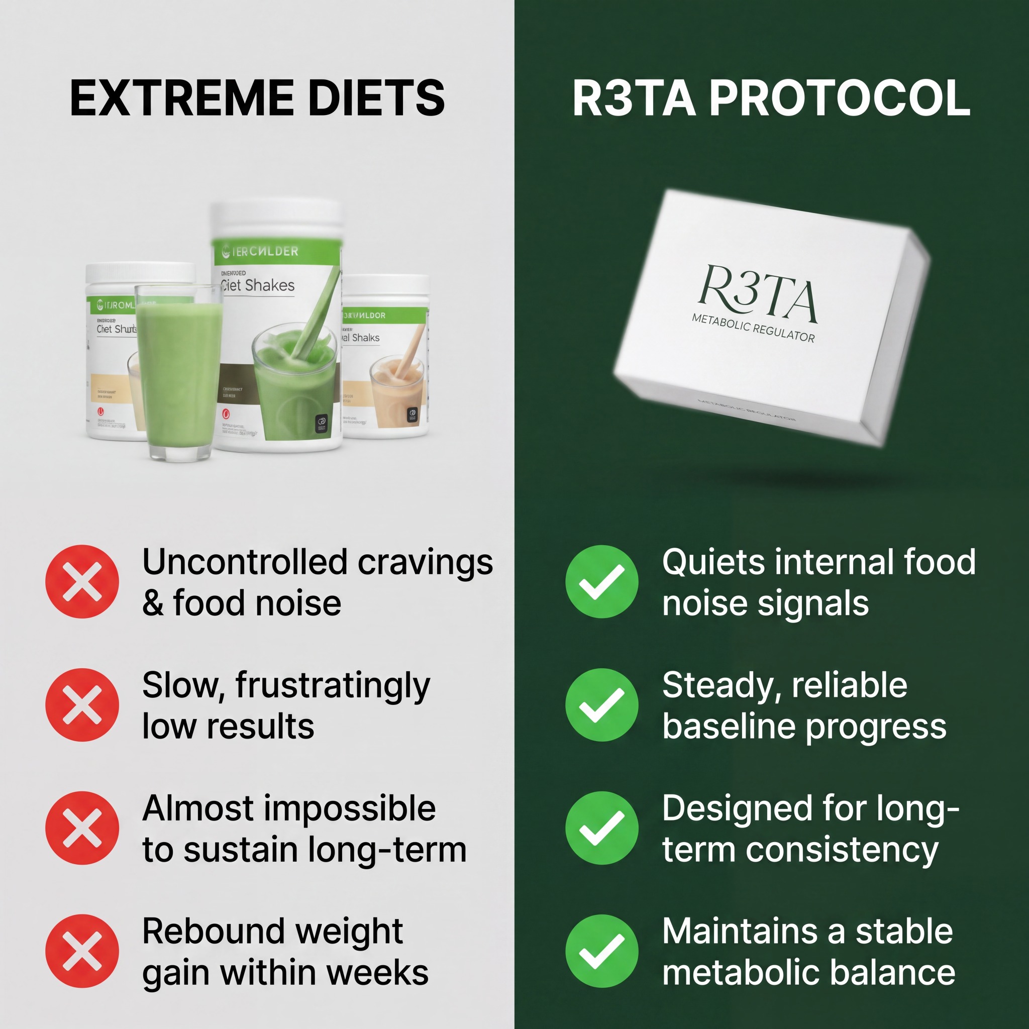Human id wellness Facebook ad: Stop fighting your late-night cravings with willpower alone.