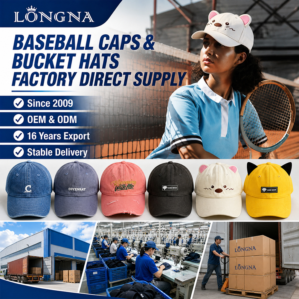 Haining Longna Textile Co., Ltd. Facebook ad: Importers & Buyers Looking for Baseball Cap & Bucket Hat…