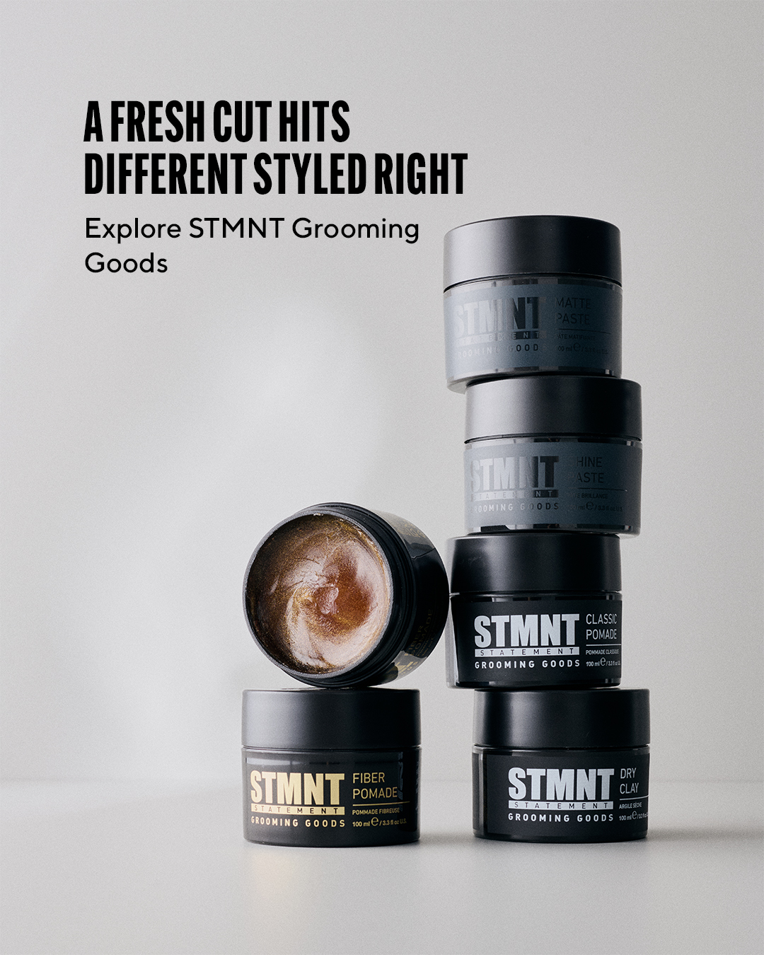 STMNT Grooming Goods Facebook ad from May 12, 2026