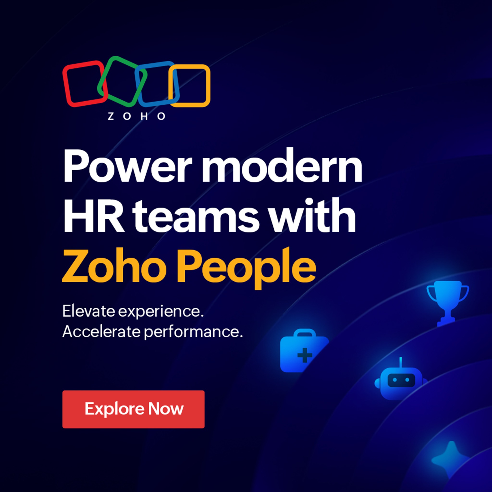 Zoho People Facebook ad: Upgrade Your HR with Zoho People
