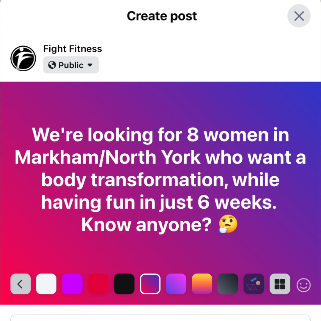 Fight Fitness Facebook ad