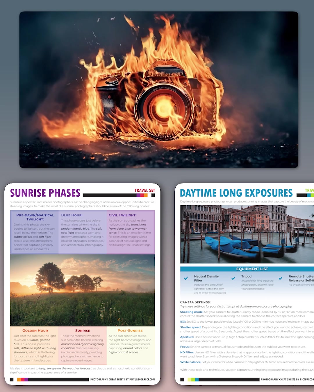 PictureCorrect Photography Tips Facebook ad: Last Chance! Travel Photography Cheat Sheets