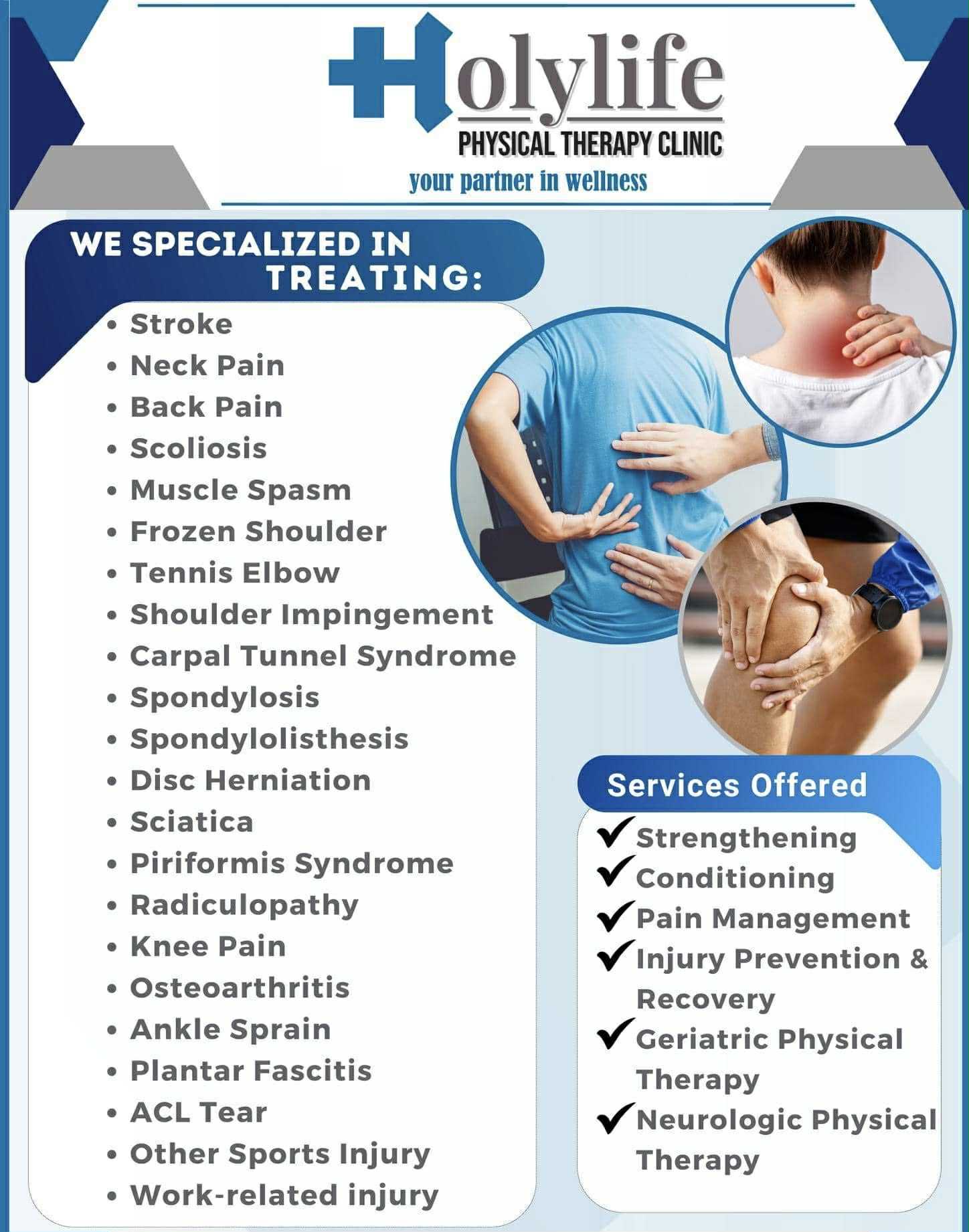 Holylife Physical Therapy Clinic Facebook ad