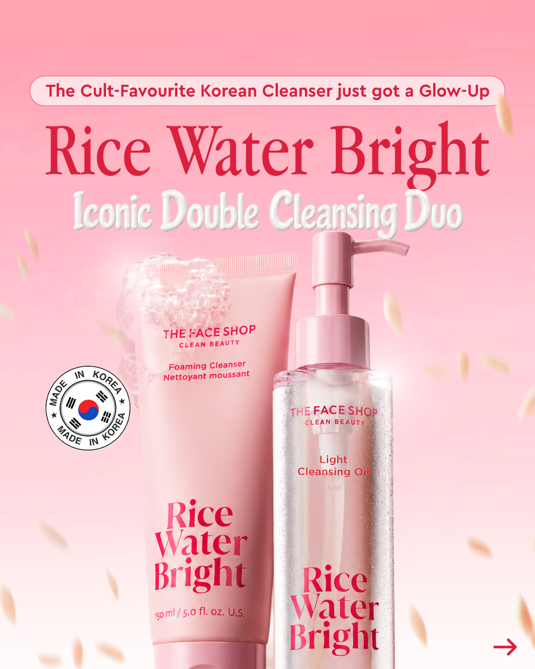 Thefaceshop INDIA Facebook ad: NEW LOOK. SAME K-BEAUTY CLEANSING RITUAL.