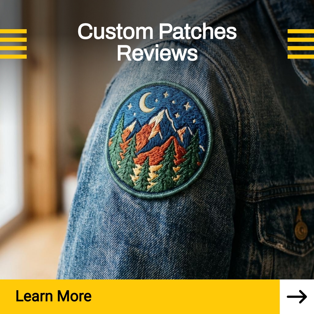 Info Story Facebook ad: Custom Patches Reviews!