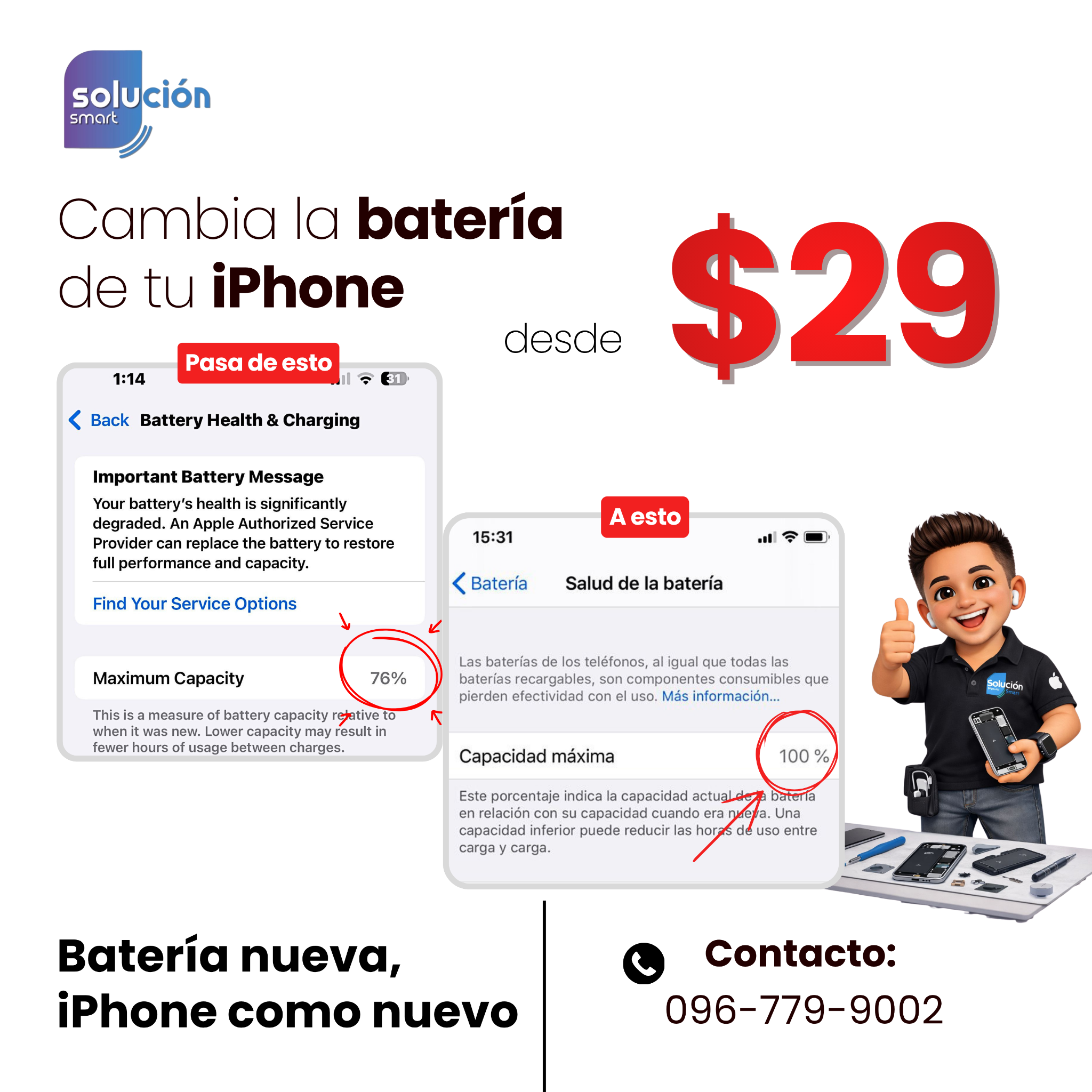 Solución Smart Facebook ad: Cotiza tu cambio de bateria
