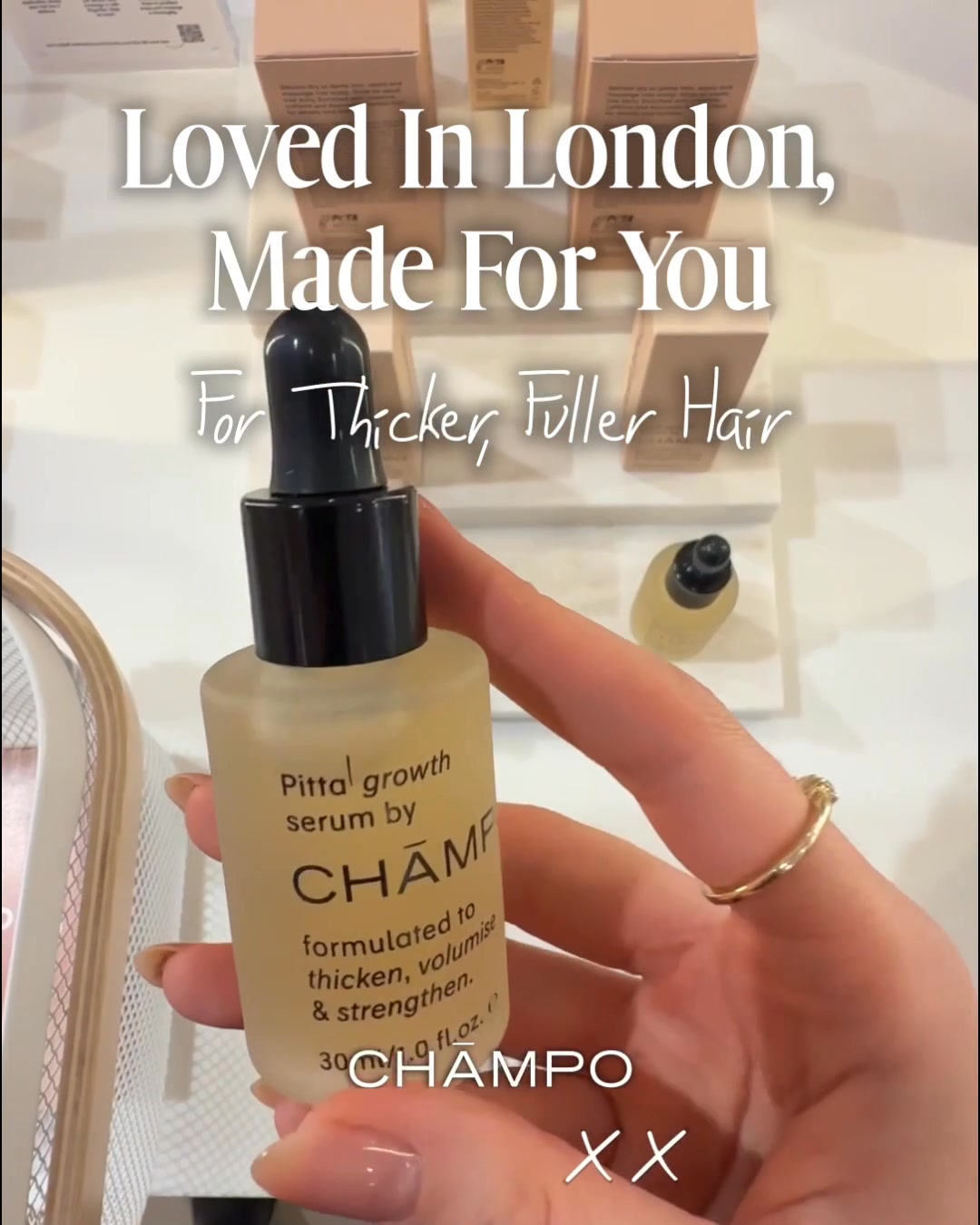Chāmpo Haircare Facebook ad: For Thicker, Fuller Hair