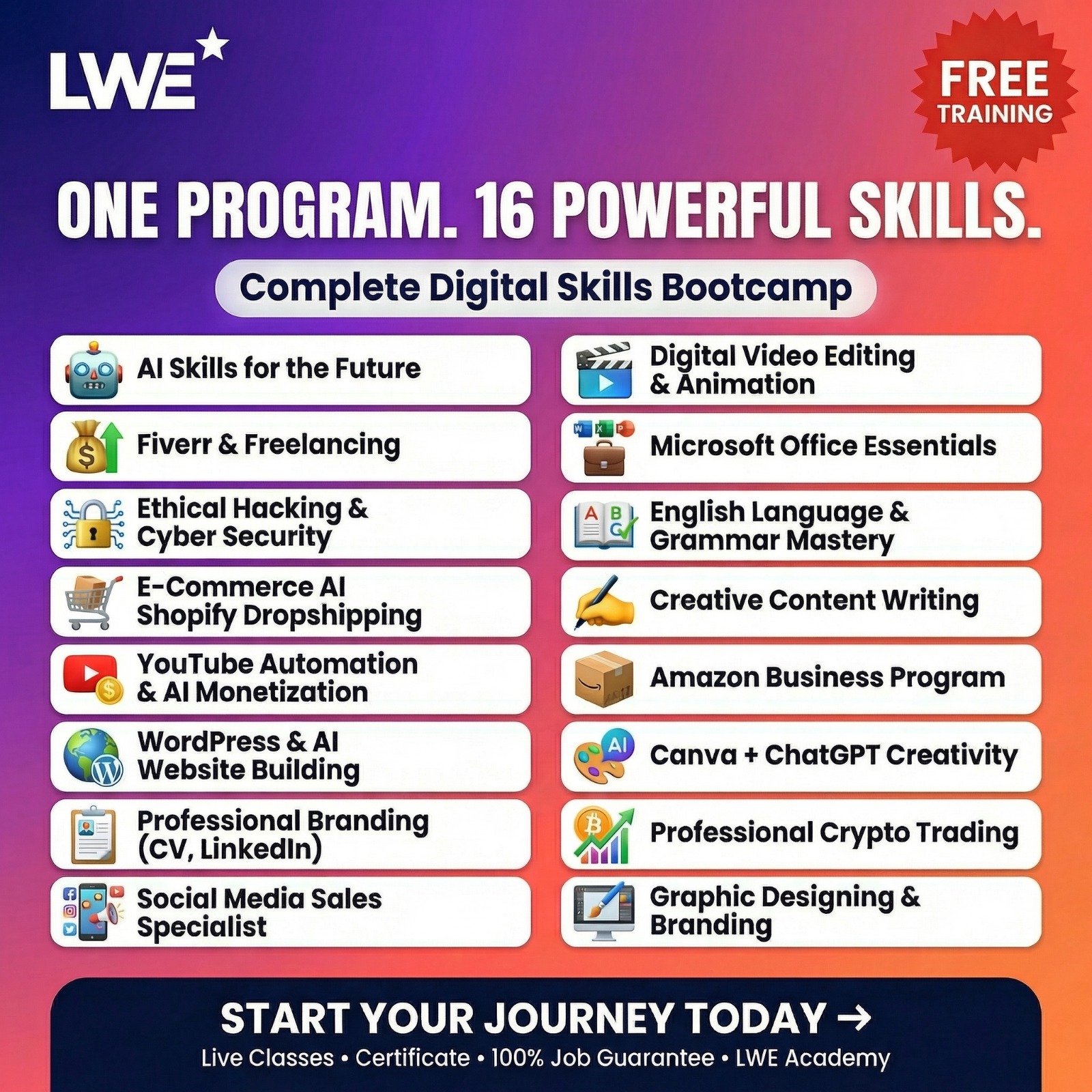 LWE Digital Skills University Facebook ad