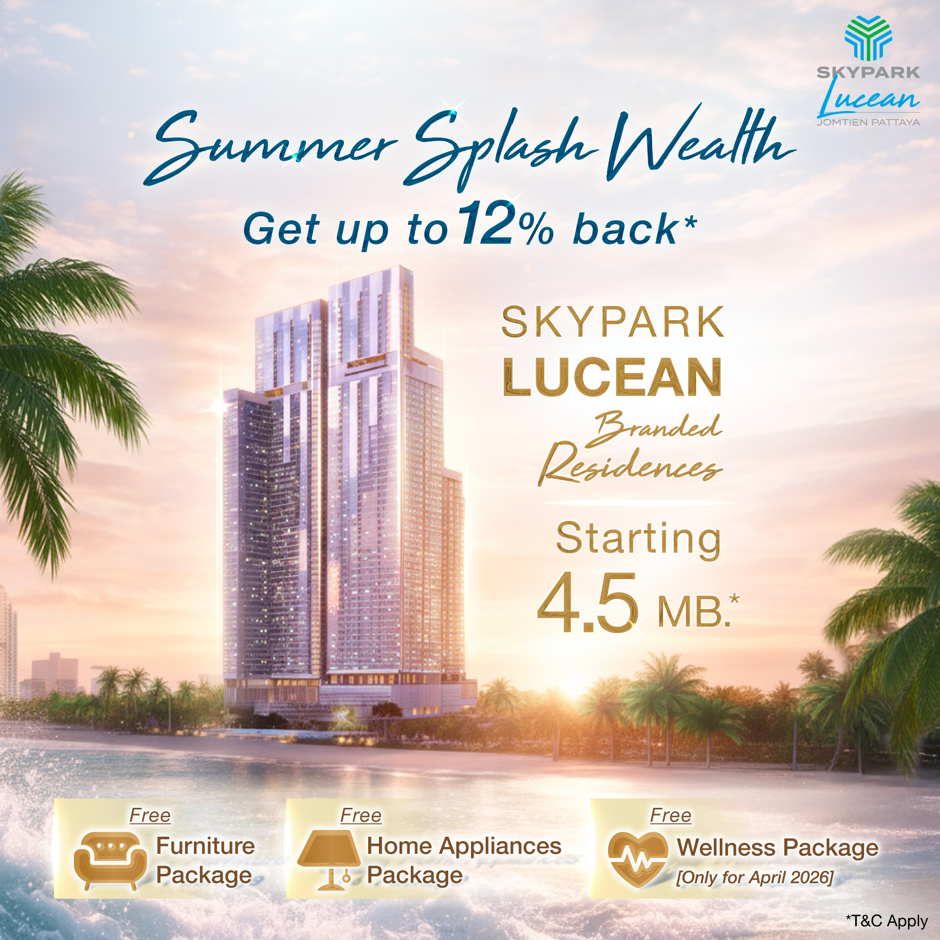 Skypark Lucean Jomtien Pattaya Facebook ad from Apr 11, 2026