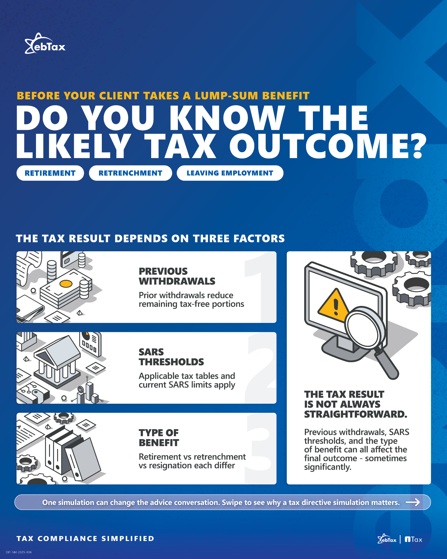 ebtax_official Facebook ad: For financial advisers, retirement, retrenchment, and…