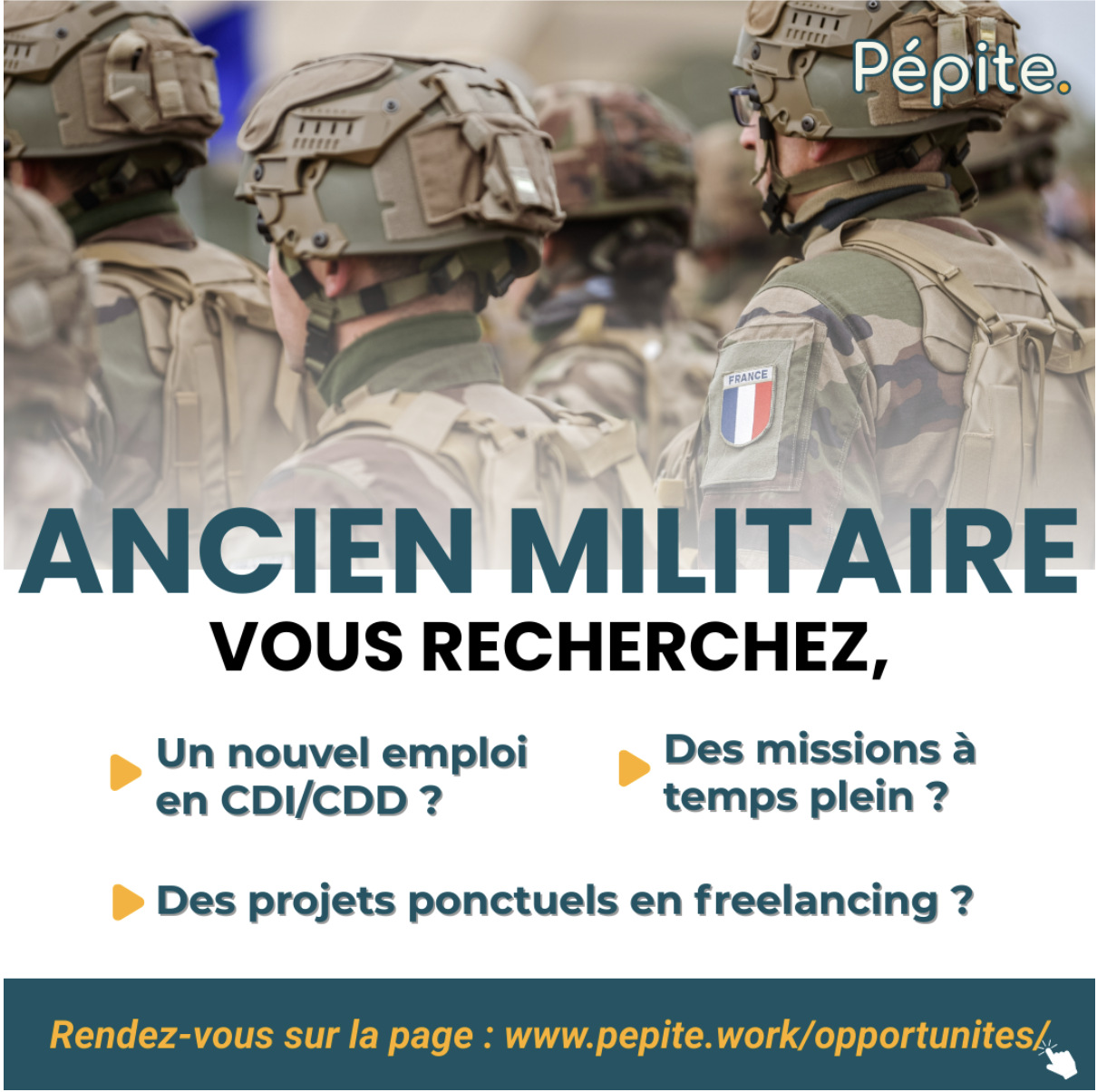 Pépite. Facebook ad: Rejoignez le vivier [Pépite.]