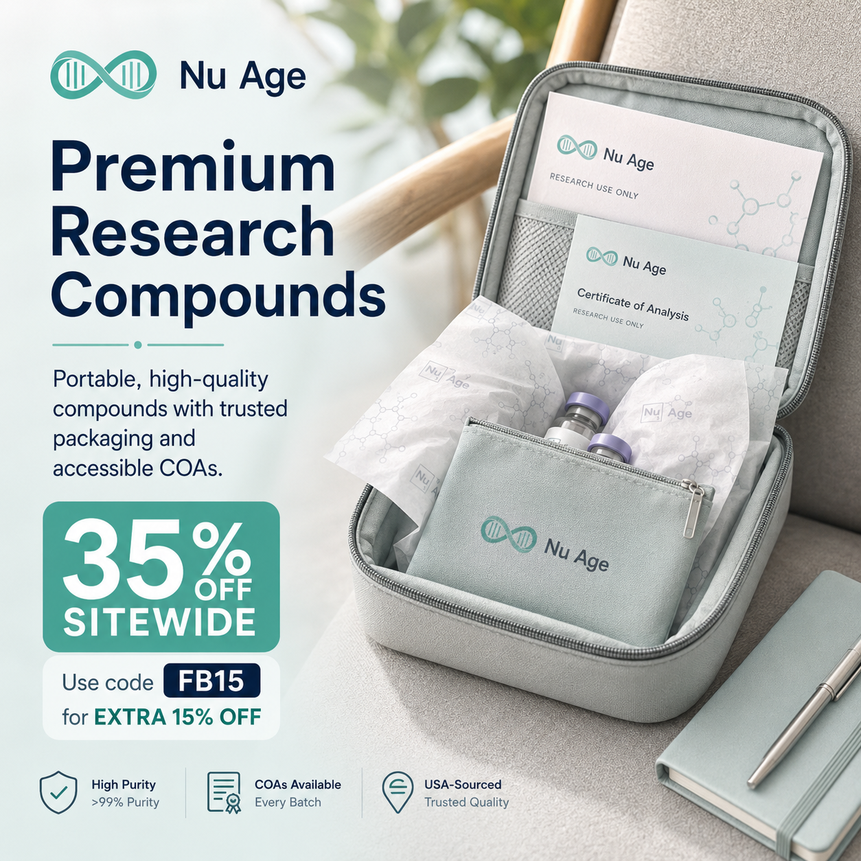 Nuage Research Facebook ad: 35% OFF + Extra 15% with FB15