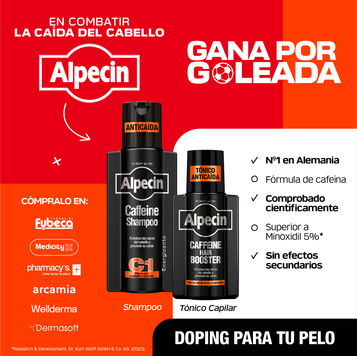 Alpecin Facebook ad: ¿Caída de cabello? Empieza por lo básico