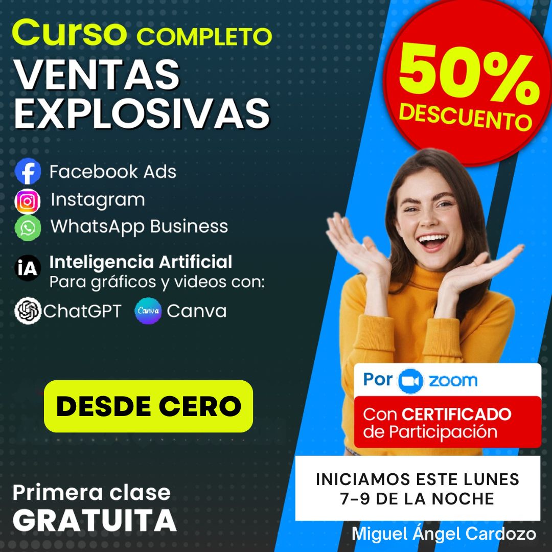 Negocios Digitales Expert Facebook ad: CLASES EN VIVO POR ZOOM