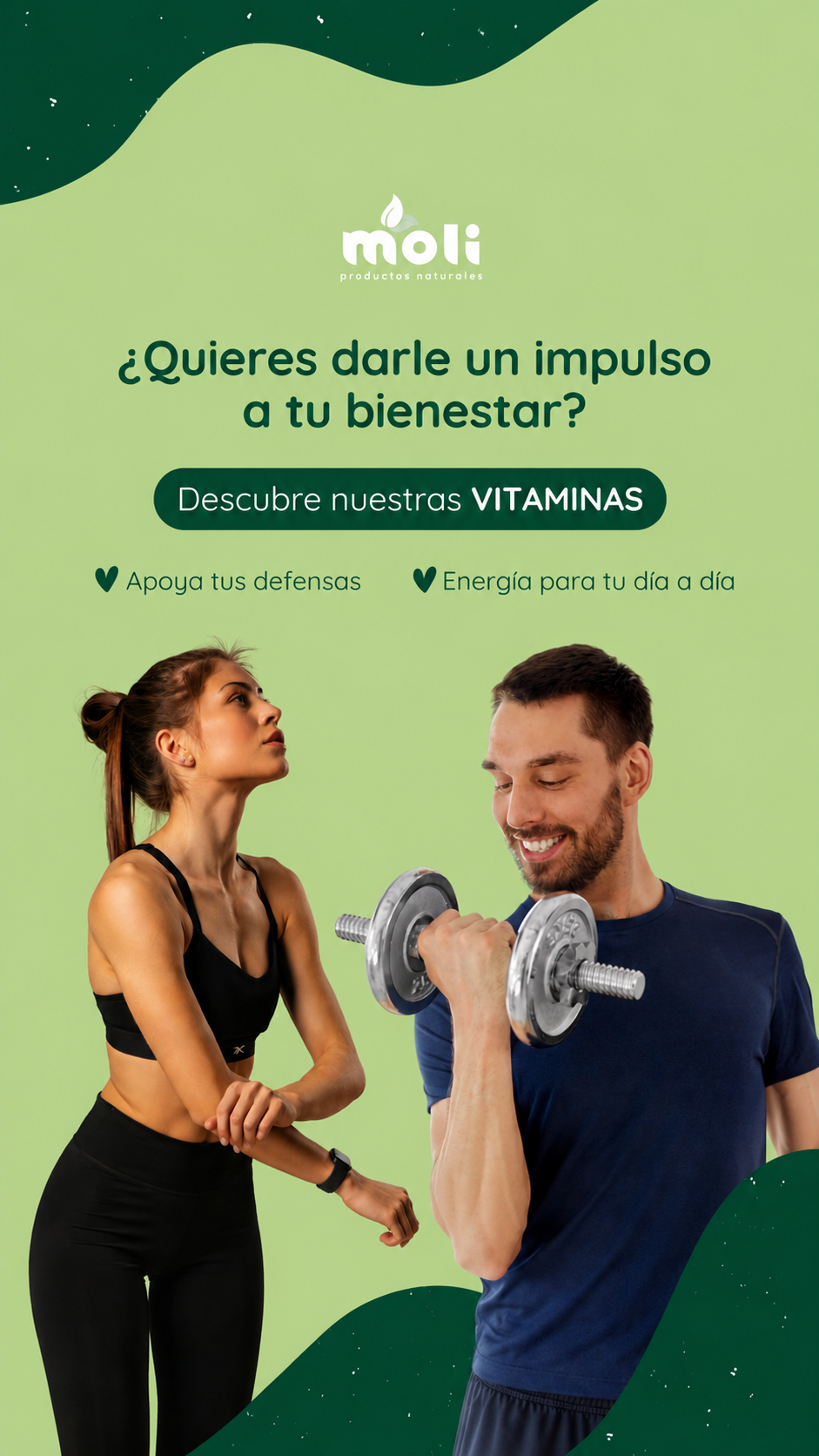 Moli Natural Facebook ad: Descubre nuestras Vitaminas