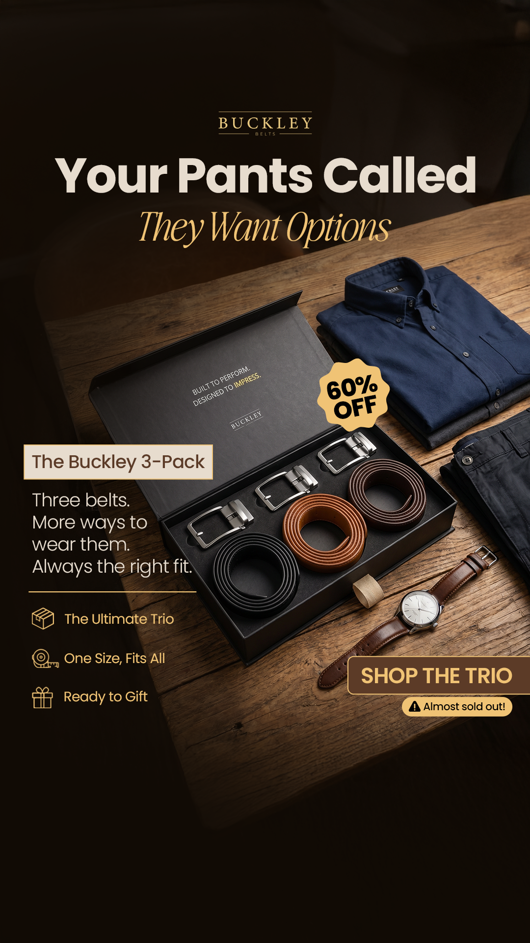 Buckley Belts Facebook ad