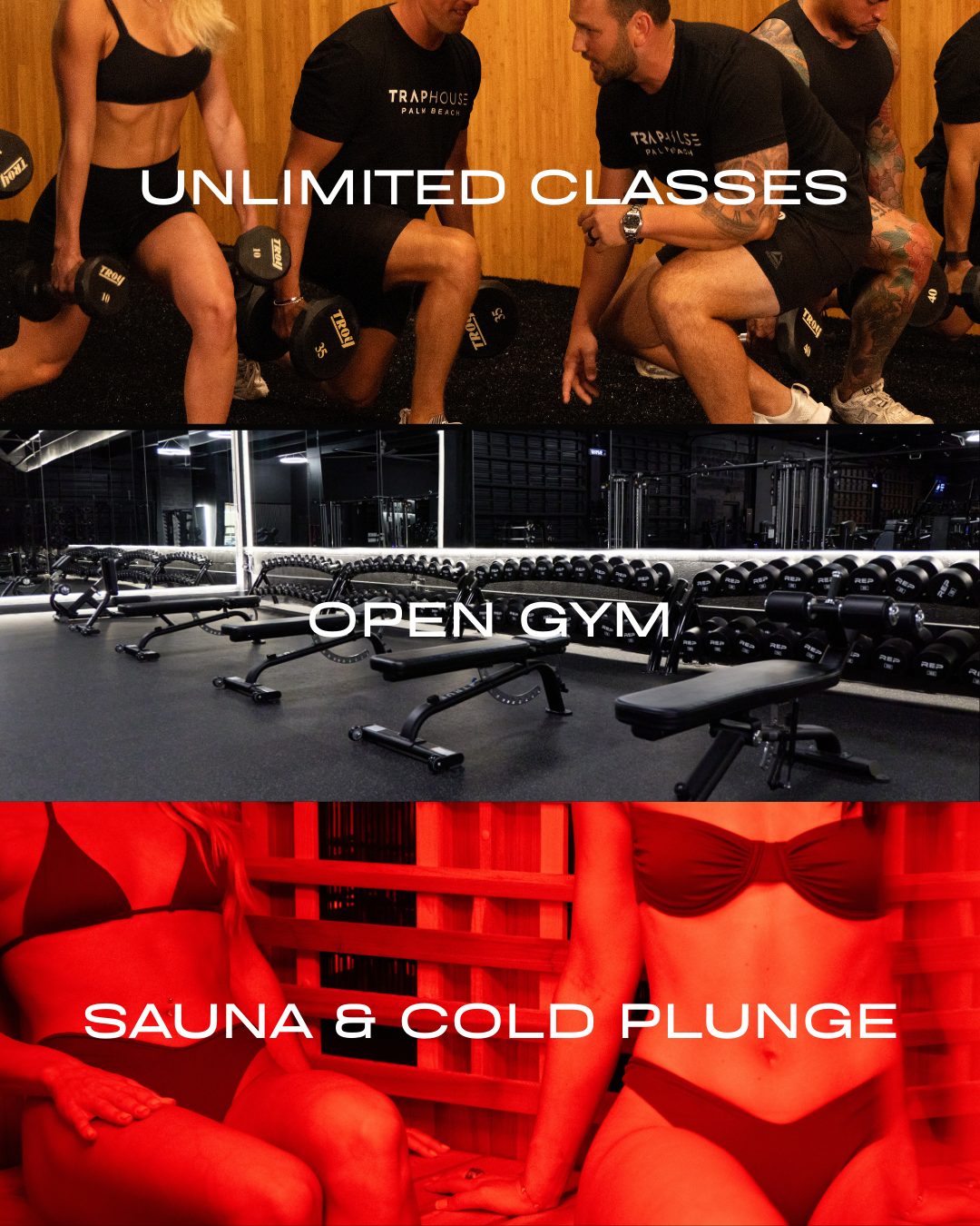 Traphouse Palm Beach Facebook ad: Palm Beach’s Training & Recovery Clubhouse