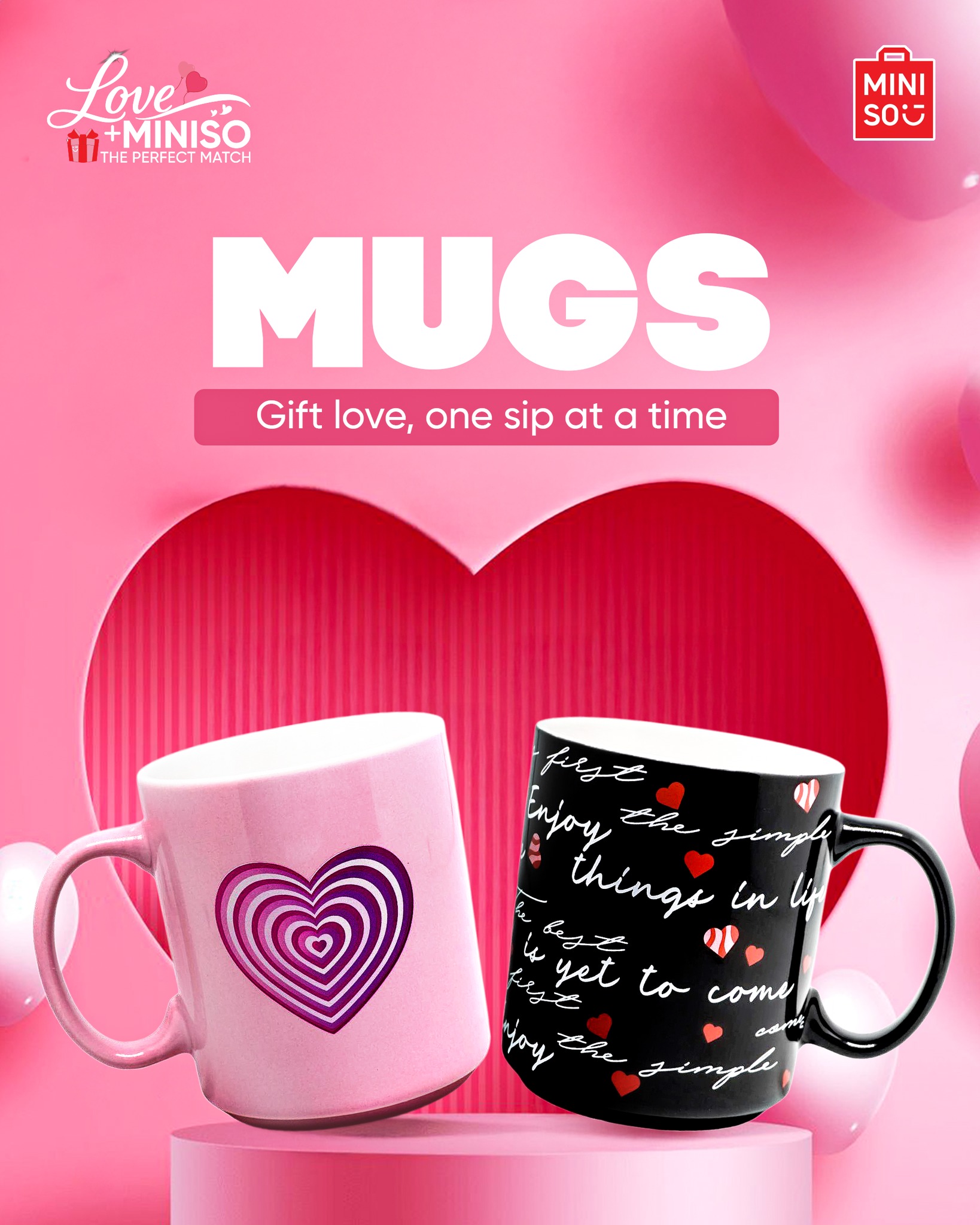 Miniso Bangladesh Facebook ad: From morning coffee to late-night sips, with love