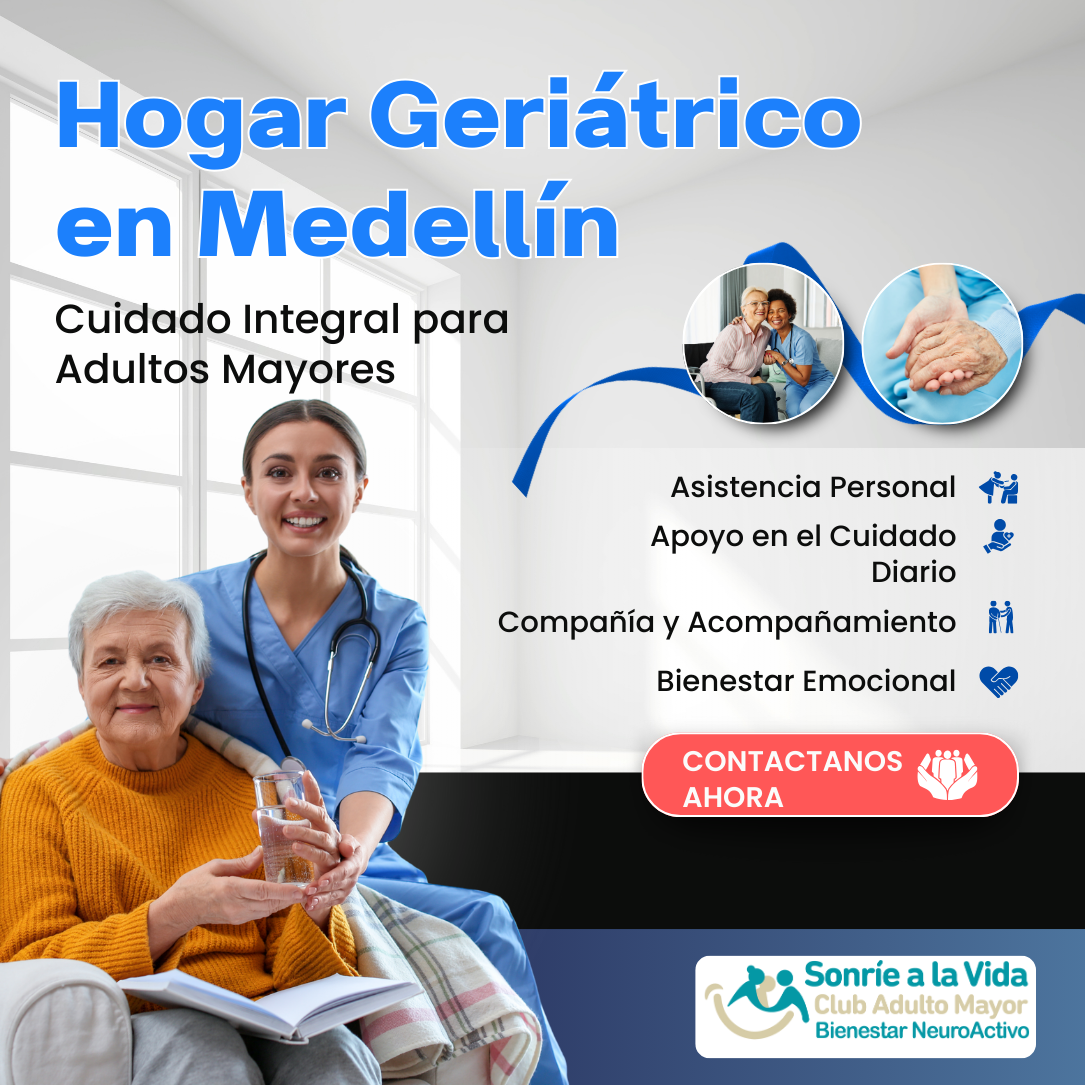 Hogar Geriátrico Sonríe a la Vida Facebook ad: En nuestro hogar geriátrico en Medellín, cada adulto…