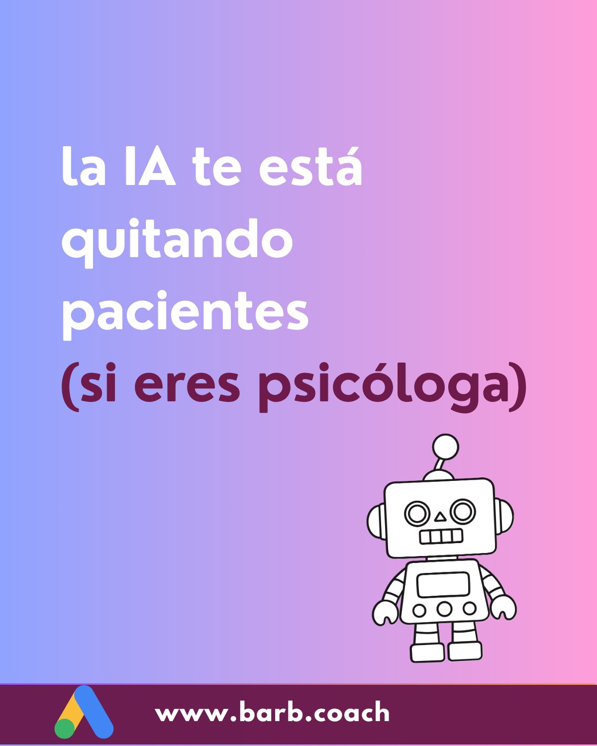 Barb Coach Facebook ad: Si como psicóloga online que te anuncias en…