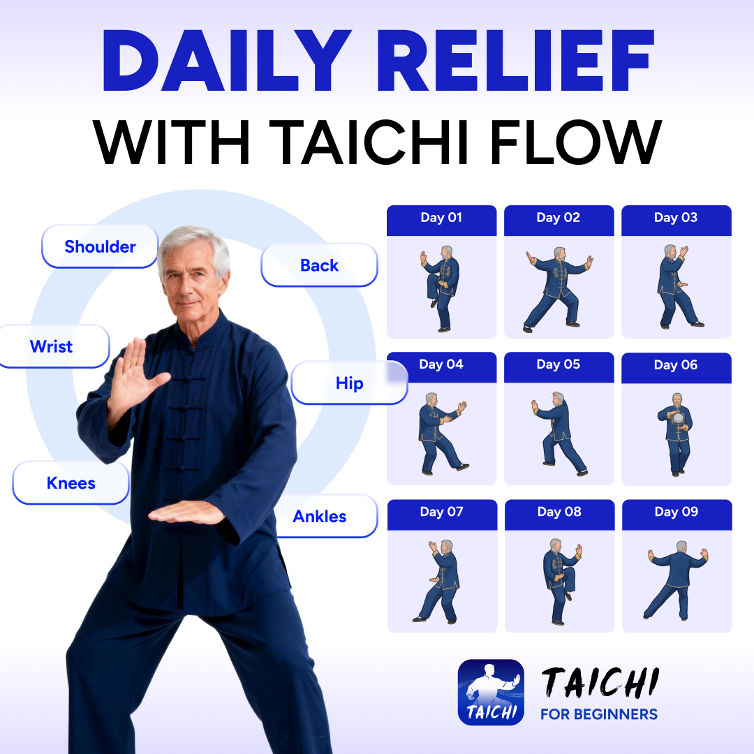 Tai Chi for Beginners at Home Facebook ad: Move Without Pain in 30 Days