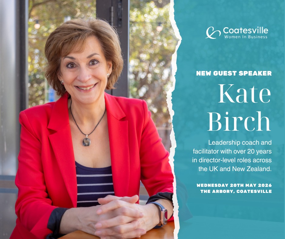 Coatesville Women In Business Network Facebook ad: Meet our next guest speaker, Kate Birch