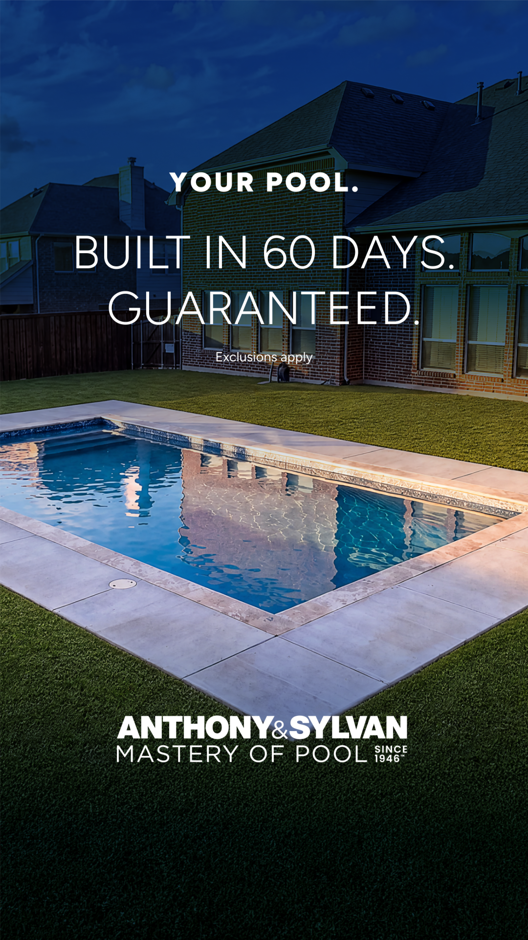 Anthony & Sylvan Pools Facebook ad: 60 days. We mean it.