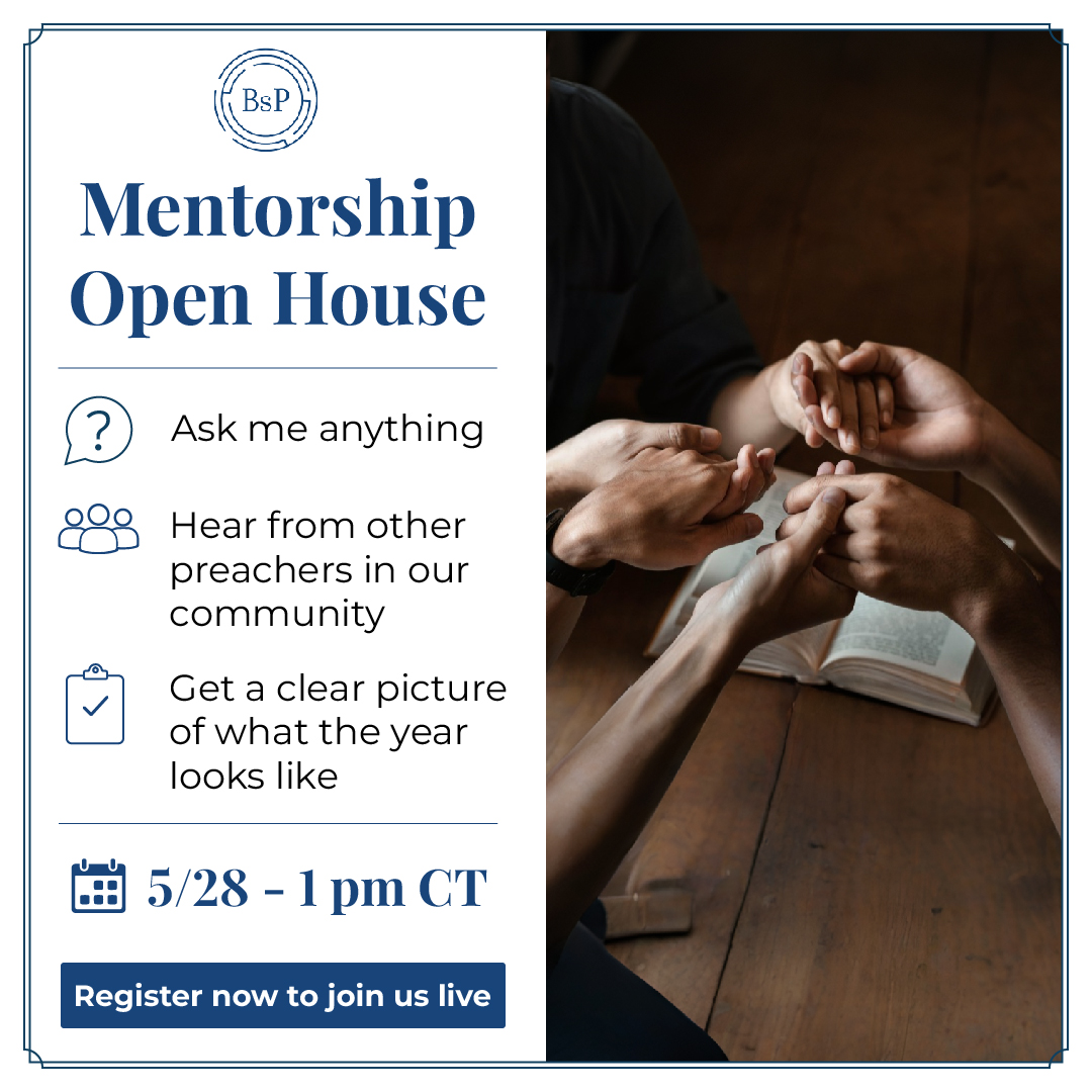 Backstory Preaching Facebook ad: Mentorship Info Session - 5/28