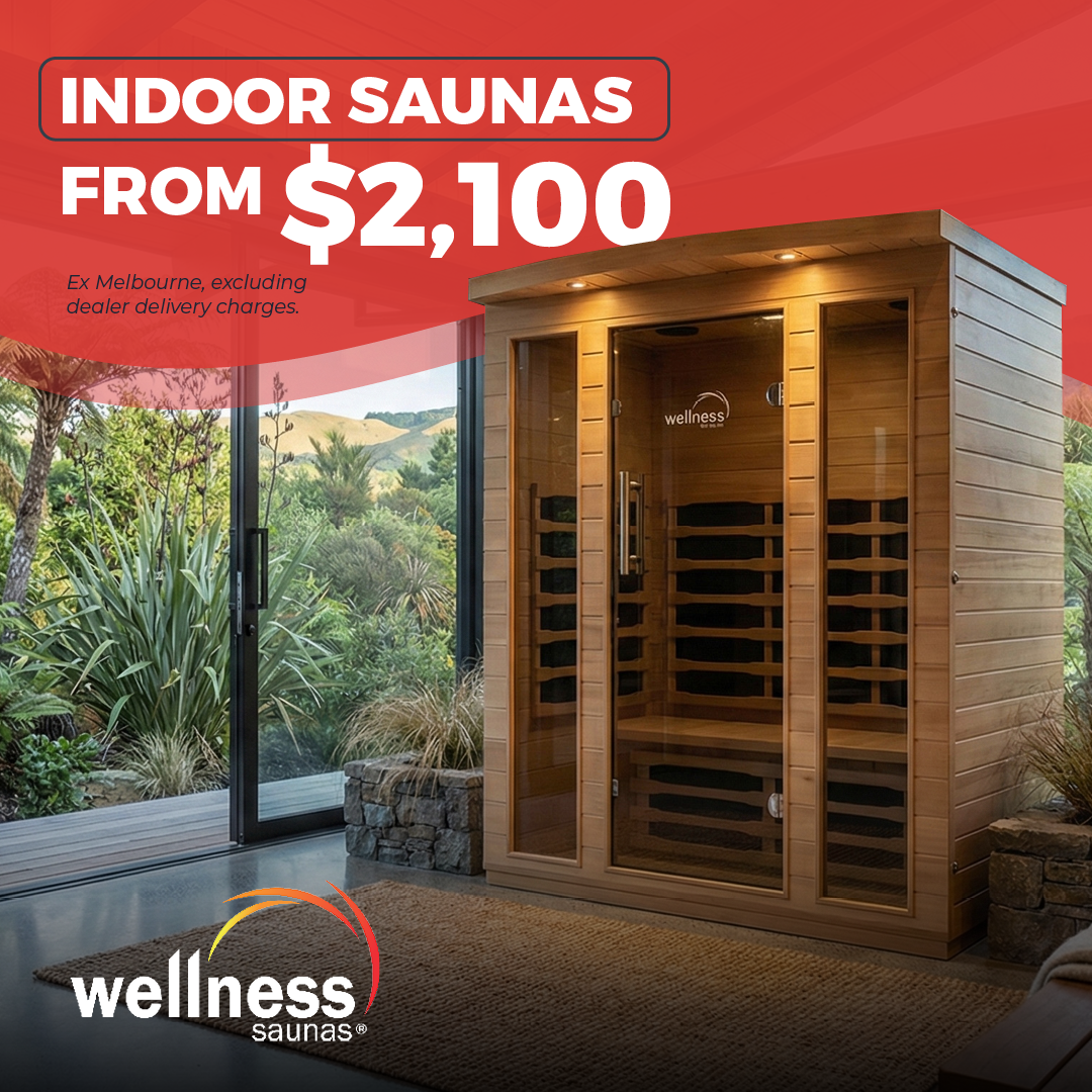 Wellness Saunas Facebook ad: Indoor saunas from $2,100!