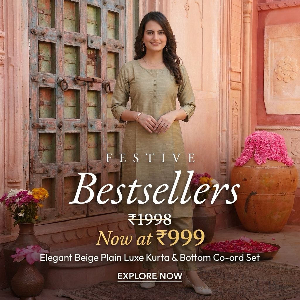 Sakta.com Facebook ad: Elegant Co-ord Set in Linen Cotton