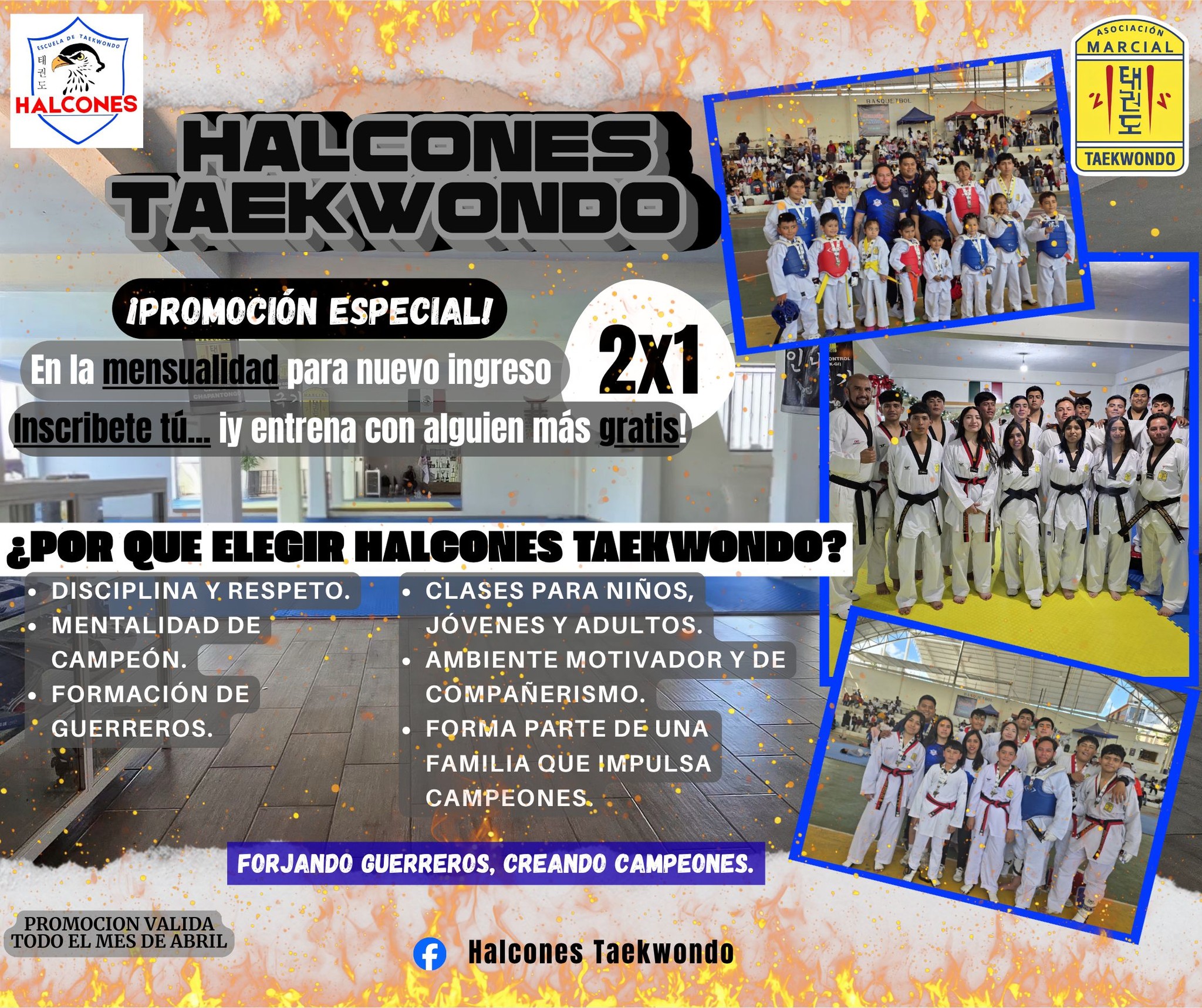Taekwondo Halcones Facebook ad: ¡PROMO DE ABRIL!