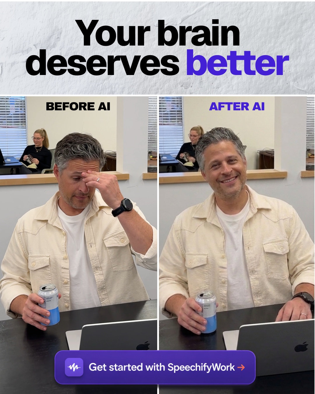 Speechify Work Facebook ad