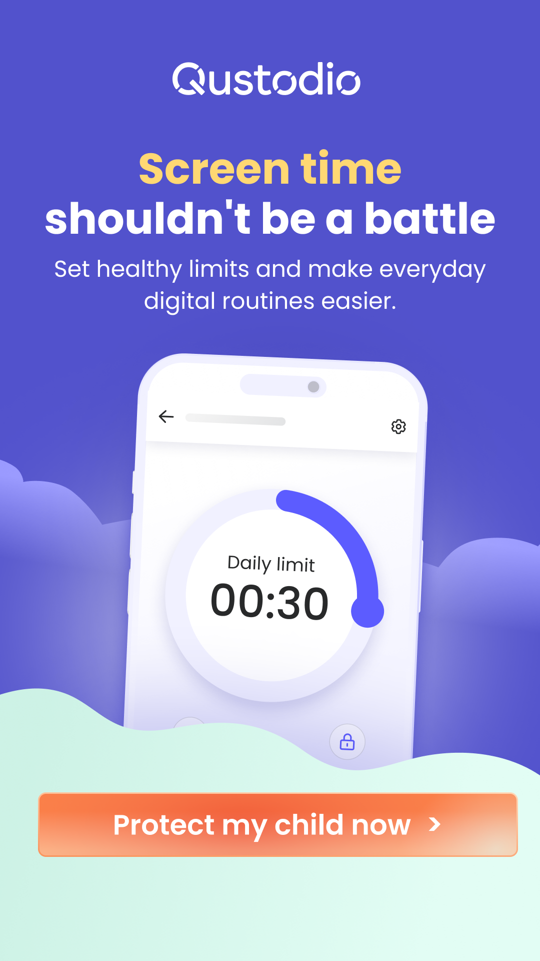 Qustodio Facebook ad: Screen time made easy